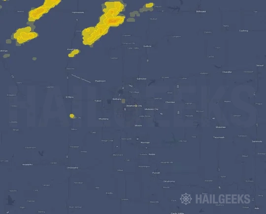 Hail map for Oklahoma City, OK