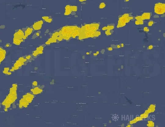 Hail map for Salina, KS