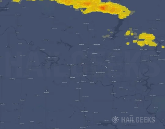 Hail map for Tulsa, OK