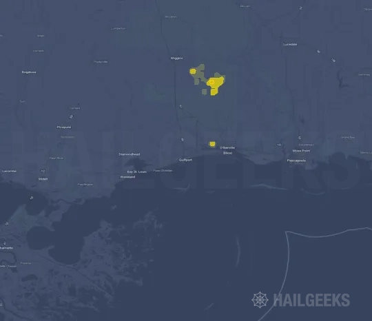 Hail map for Gulfport, MS
