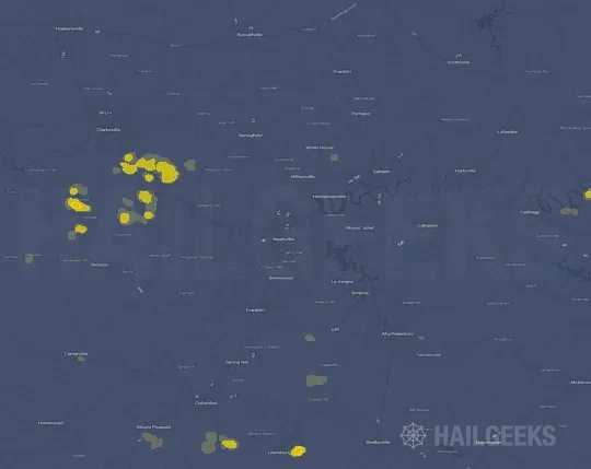 Hail map for Nashville, TN