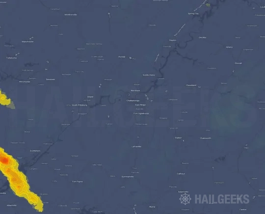 Hail map for Chattanooga, TN