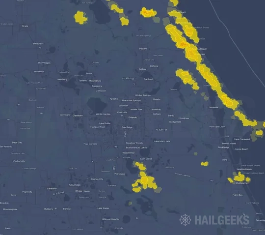 Hail map for Orlando, FL