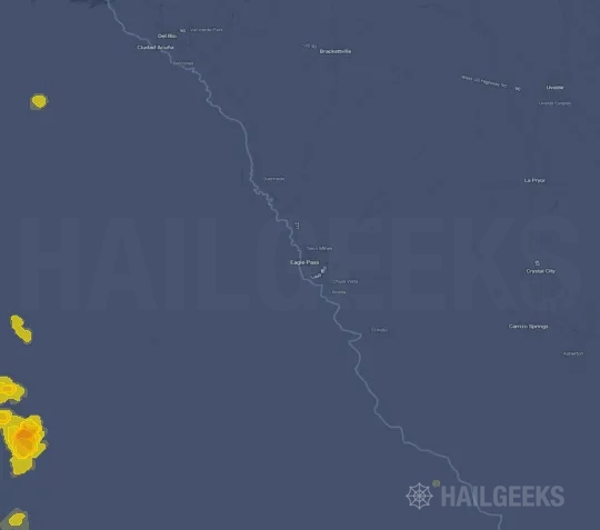 Hail map for Eagle Pass, TX on Jun 3, 2026