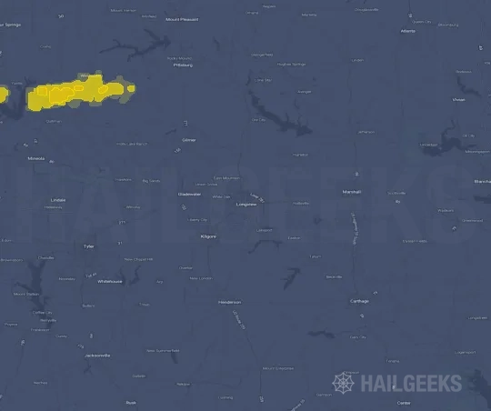Hail map for Longview, TX