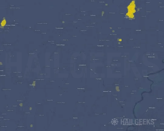 Hail map for Jonesboro, AR
