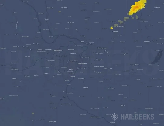 Hail map for Saint Louis, MO