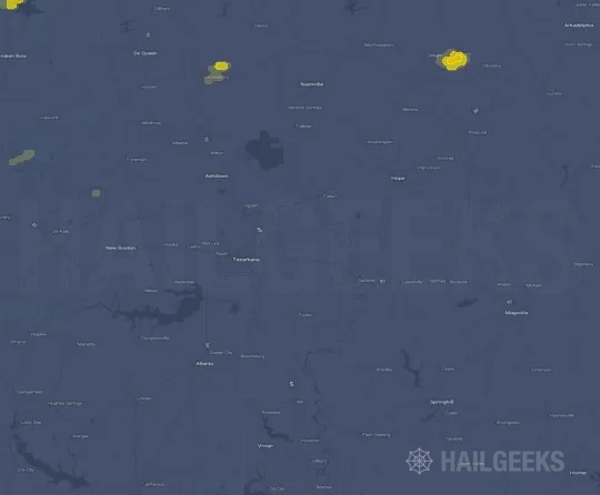 Hail map for Texarkana, AR