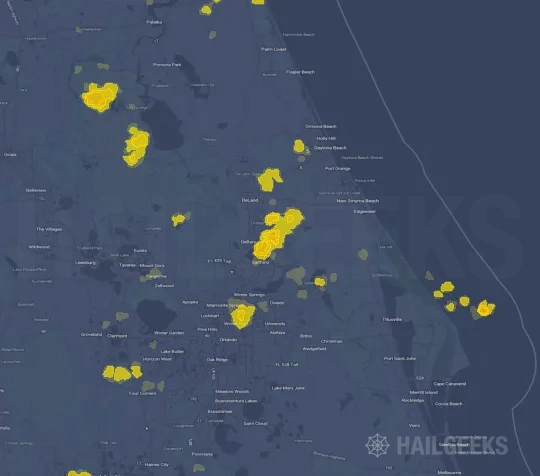Hail map for Deltona, FL