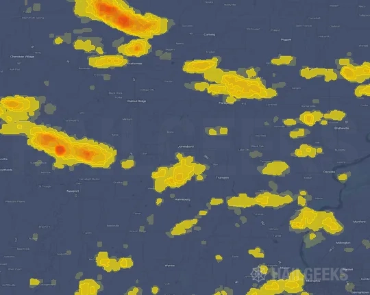 Hail map for Jonesboro, AR