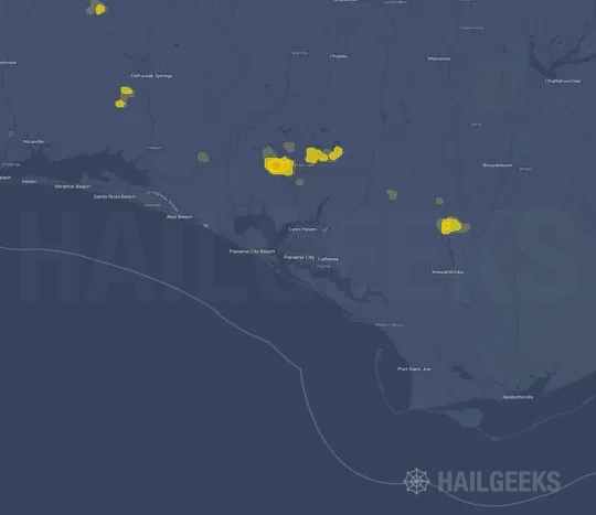 Hail map for Panama City, FL