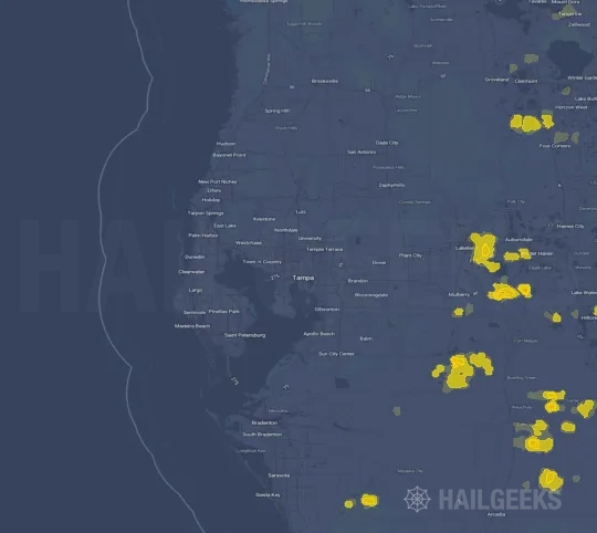 Hail map for Tampa, FL