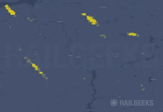 Hail map for Bismarck, ND