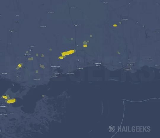 Hail map for Gulfport, MS