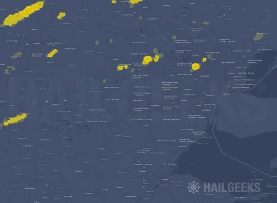 Hail map for Ann Arbor, MI