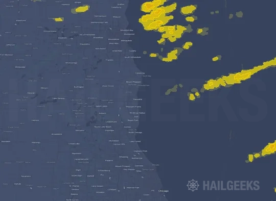 Hail map for Kenosha, WI