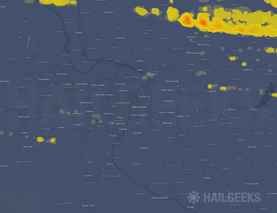 Hail map for Saint Louis, MO