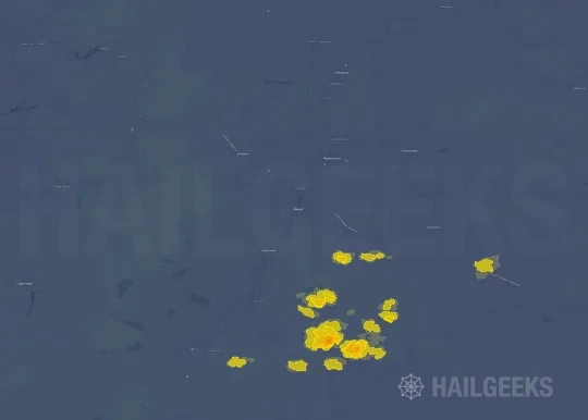 Hail map for Bend, OR