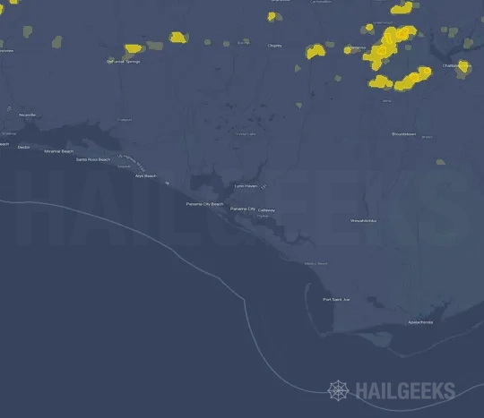 Hail map for Panama City, FL