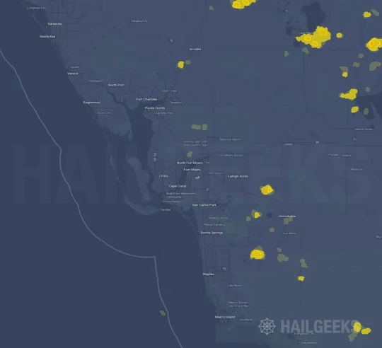 Hail map for Fort Myers, FL