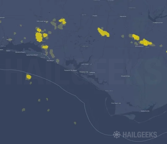 Hail map for Panama City, FL