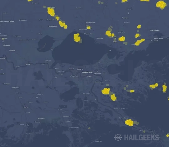 Hail map for New Orleans, LA