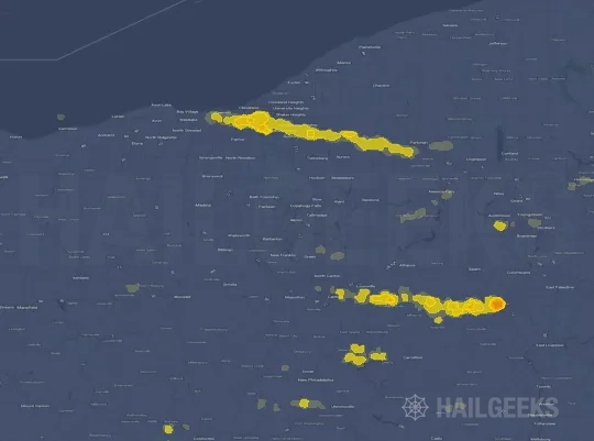 Hail map for Akron, OH
