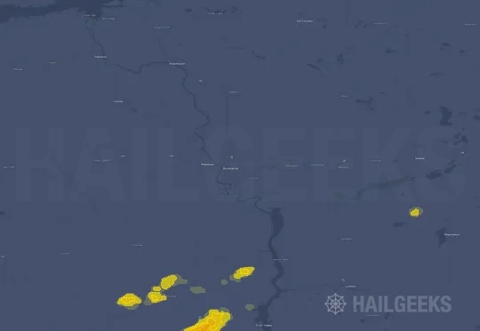 Hail map for Bismarck, ND