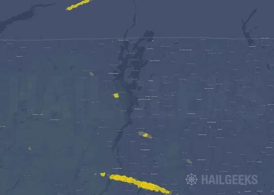 Hail map for Burlington, VT