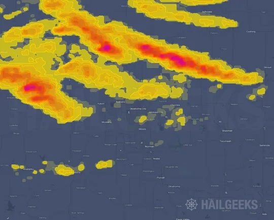 Hail map for Oklahoma City, OK