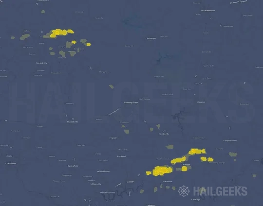Hail map for Bowling Green, KY