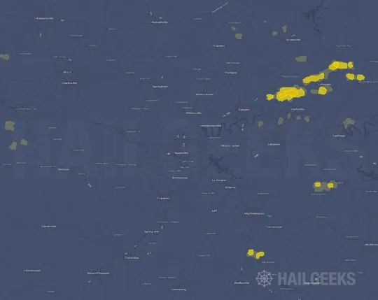 Hail map for Nashville, TN