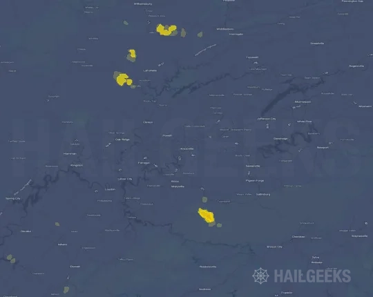 Hail map for Knoxville, TN