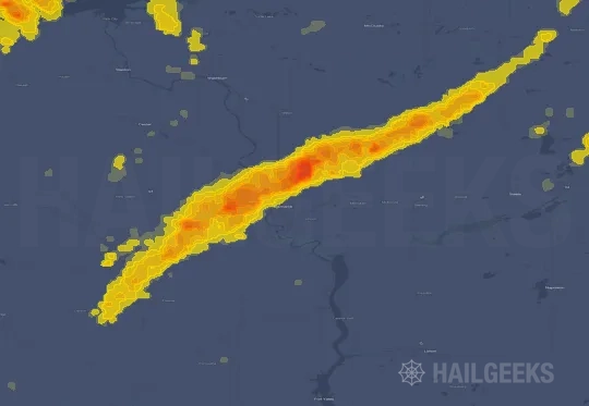 Hail map for Bismarck, ND