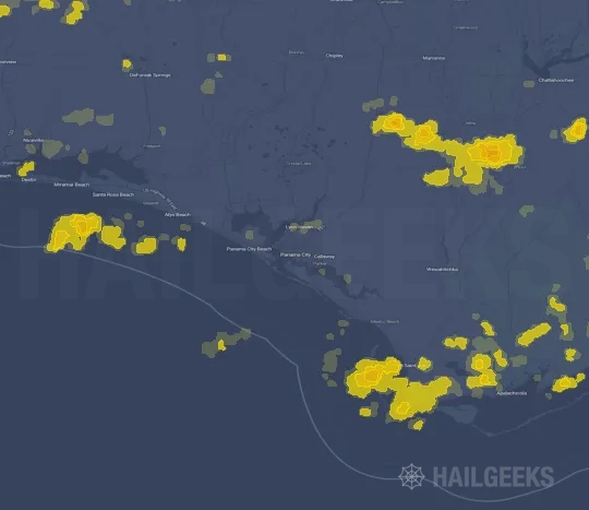Hail map for Panama City, FL