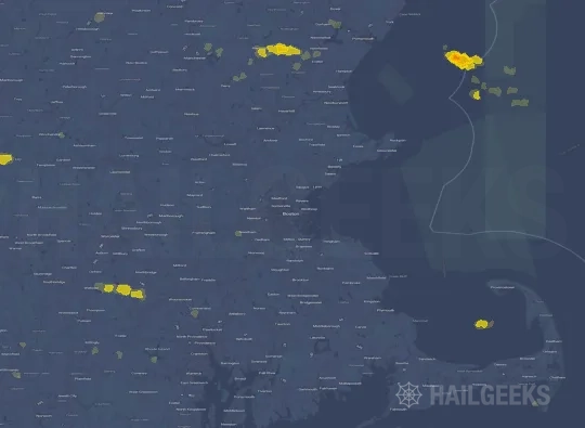 Hail map for Boston, MA