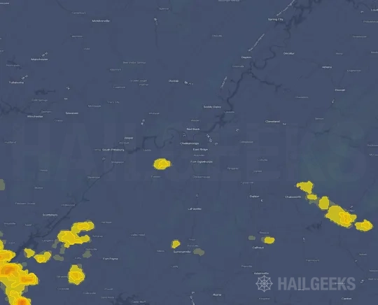 Hail map for Chattanooga, TN