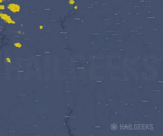 Hail map for Columbus, GA