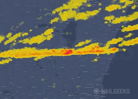 Hail map for Fond du Lac, WI