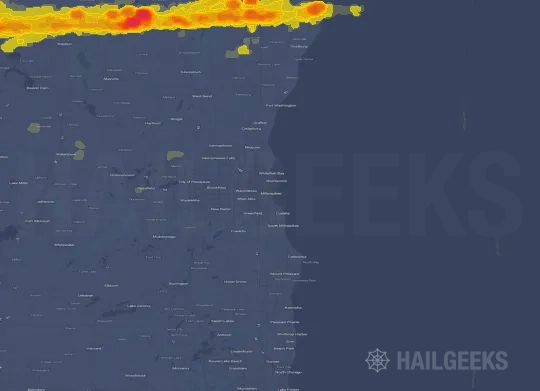 Hail map for Milwaukee, WI
