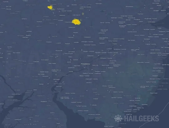 Hail map for Philadelphia, PA