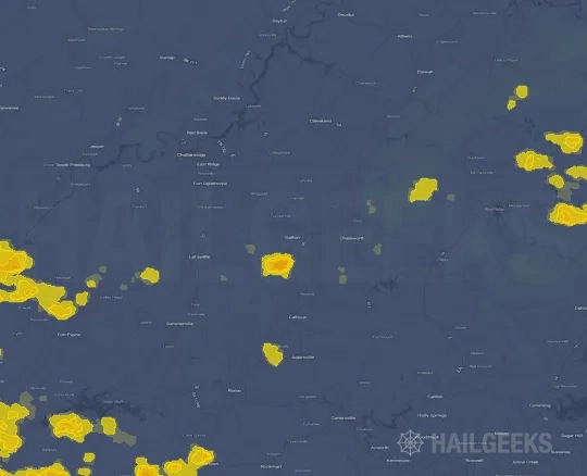 Hail map for Dalton, GA