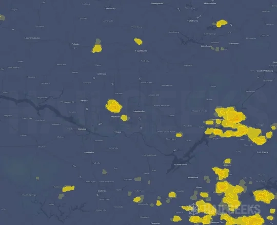Hail map for Huntsville, AL
