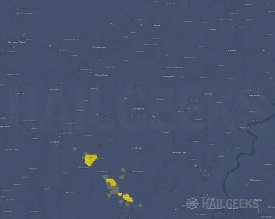 Hail map for Jonesboro, AR