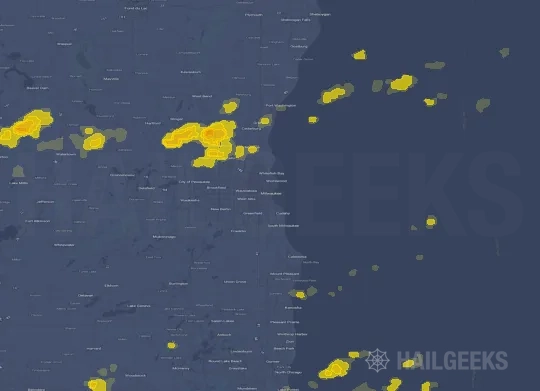 Hail map for Milwaukee, WI