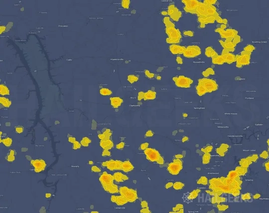 Hail map for Clarksville, TN