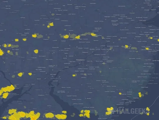 Hail map for Philadelphia, PA