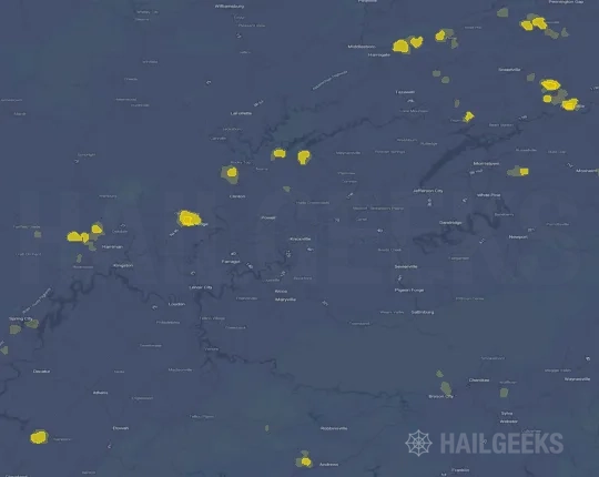 Hail map for Knoxville, TN