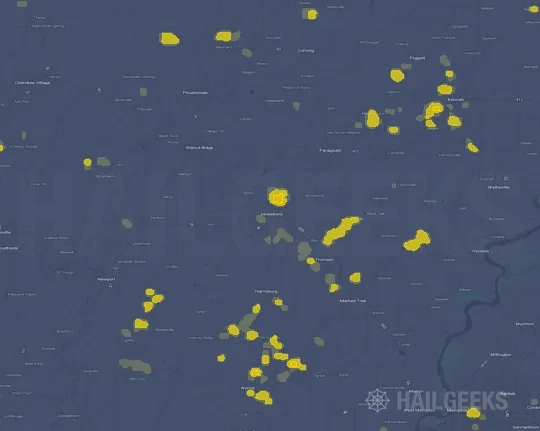 Hail map for Jonesboro, AR
