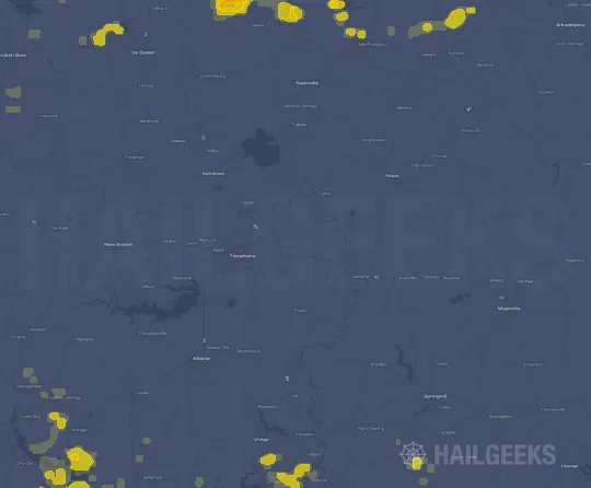 Hail map for Texarkana, AR